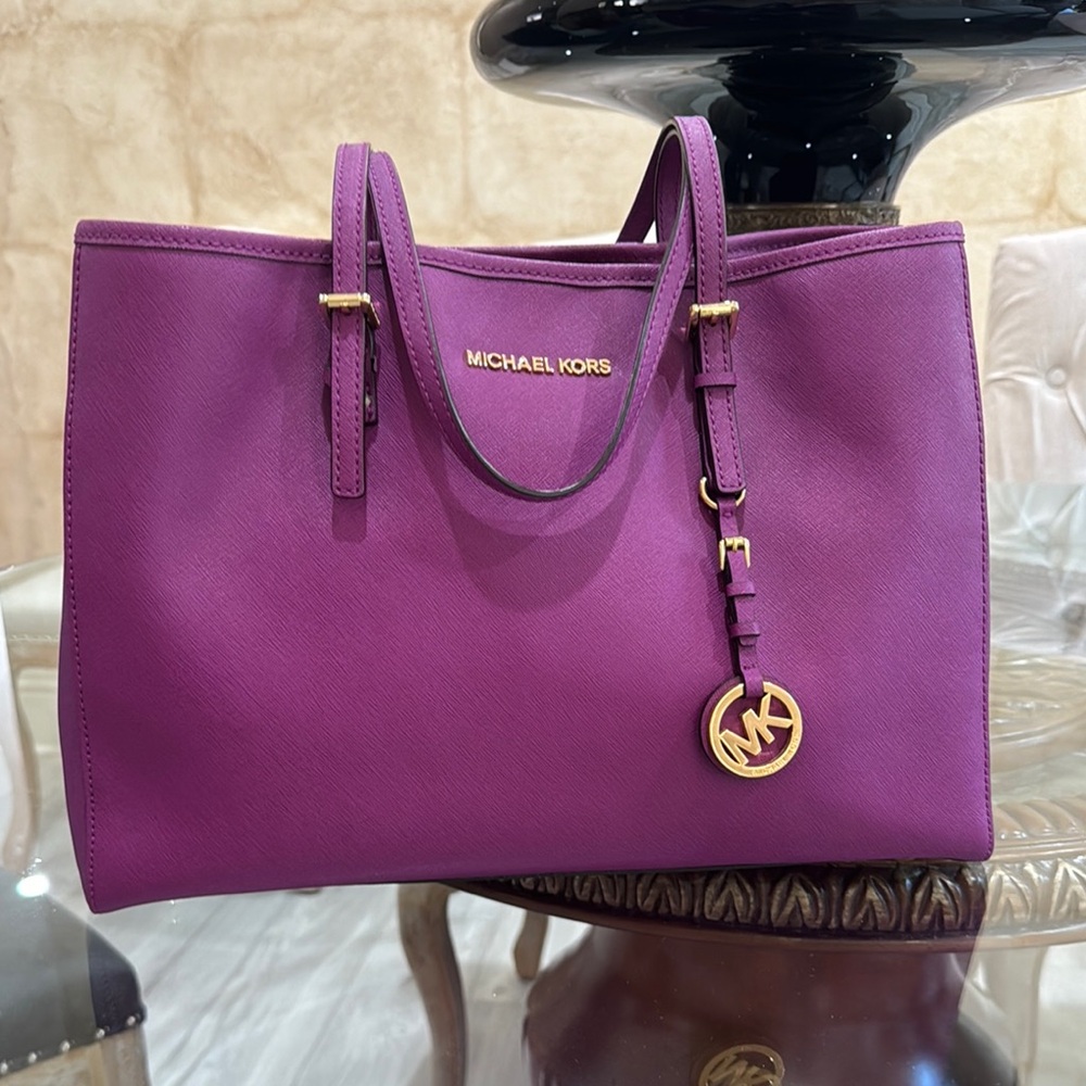 Michael Kors Purple Saffiano Leather Tote